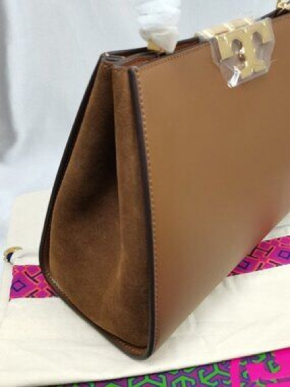 Tory Burch Brown Leather Top-Handle Satchel - Picture 3 of 3